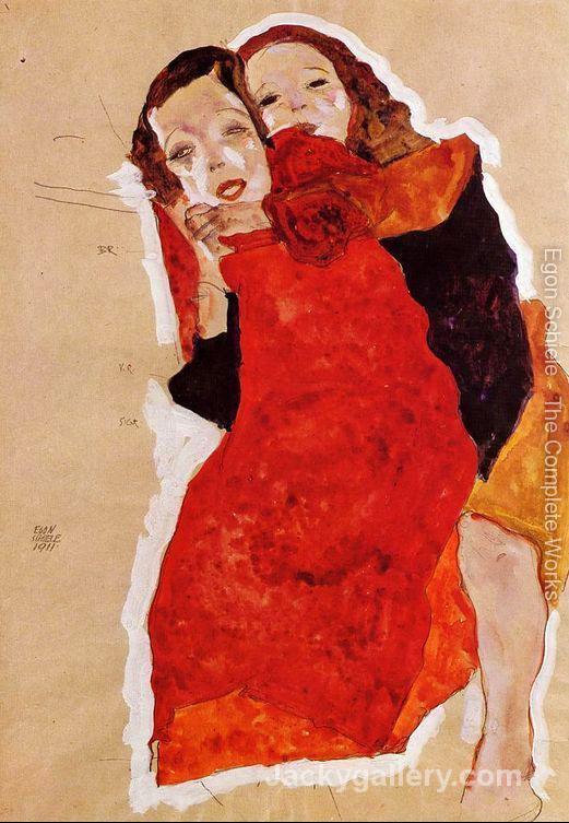 Two Girls by Egon Schiele paintings reproduction